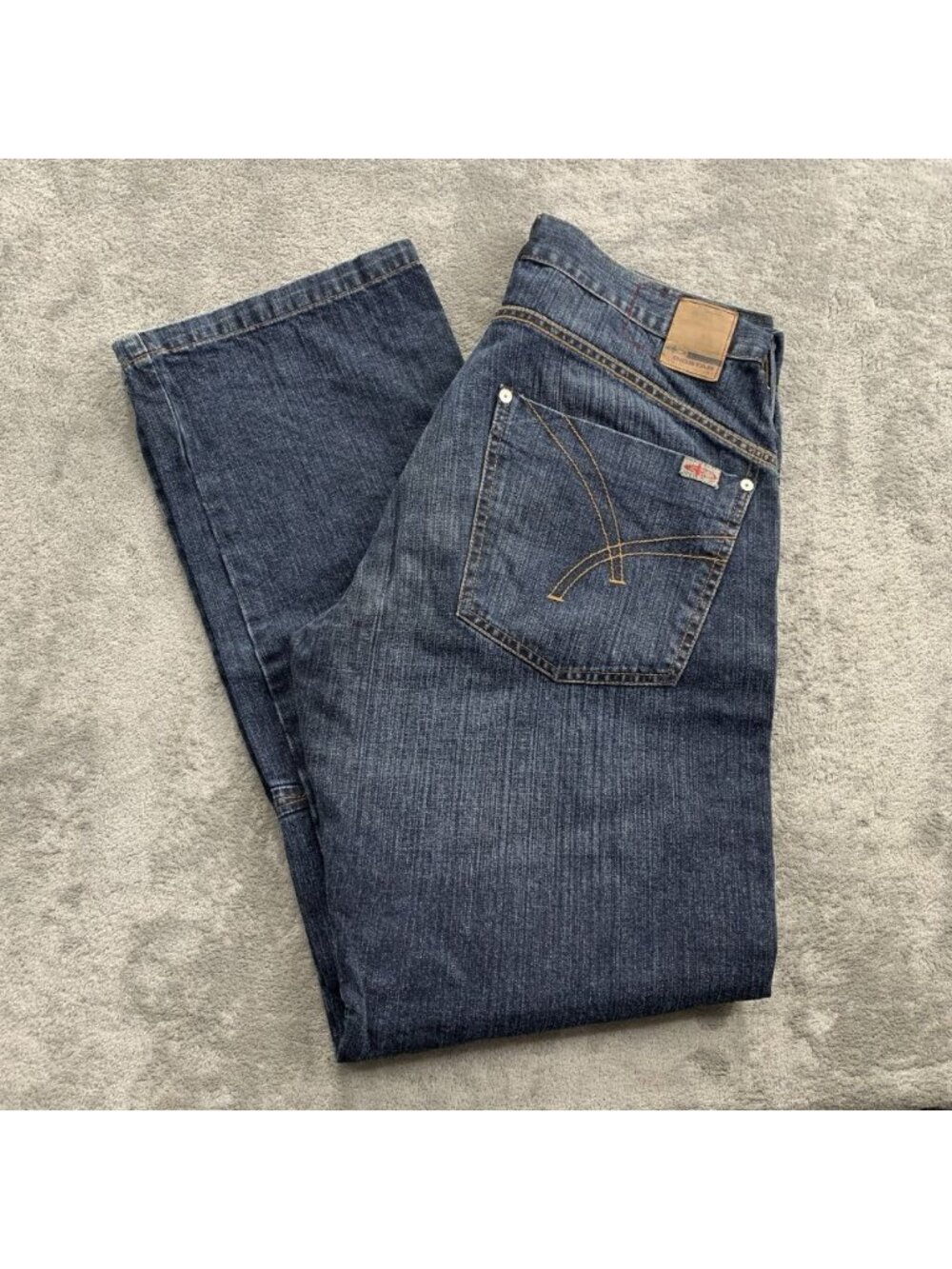 Big Star Jeans Mens 32x32 Streaky Blue Boot Cut Denim Articulated Knee Cotton